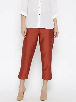 Dupion Solid Trouser Front
