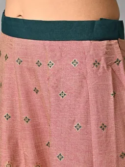 Ornamental Printed Kurti With Skirt Second Closer