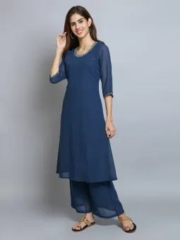 Solid Kurta With Palazzo First Closer
