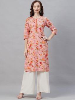 Cotton Floral Kurta Front