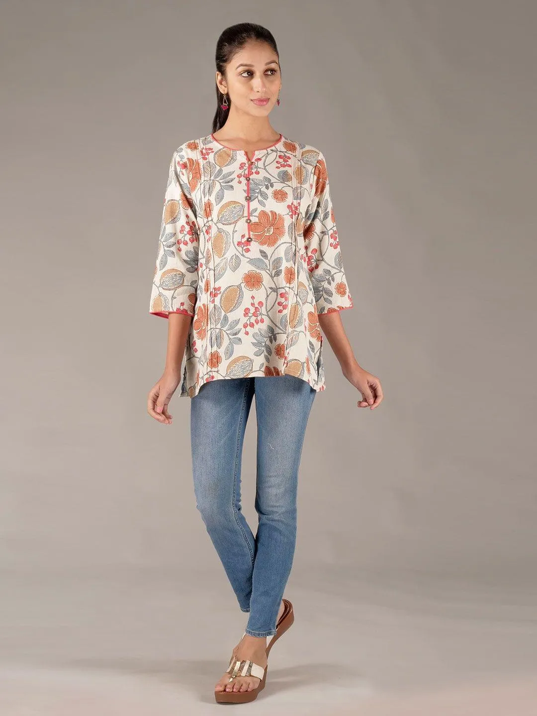 Regular Floral Tunic Front