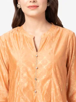 Rust Ornamental Printed Dress