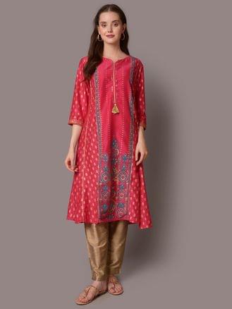 Fuchsia Ornamental Printed Kurta
