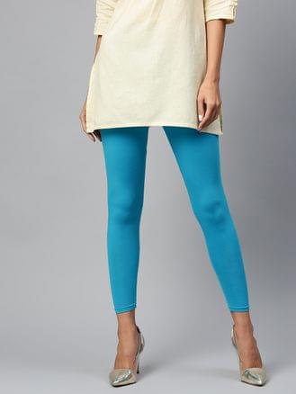 Attractive Turquoise Solid Legging