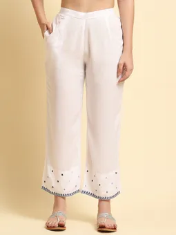 White Solid Kurta Comfort Pant Dupatta
