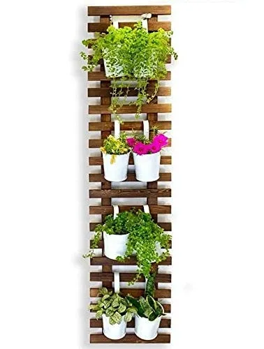 29 x 5 x 120 cm - Wooden Hanging Wall Frame/Planter Stand (Single) - Brown
