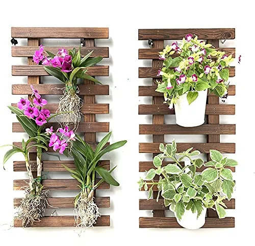 29 x 5 x 60 cm - Set of 2 - Wooden Hanging Wall Frame/Planter Stand