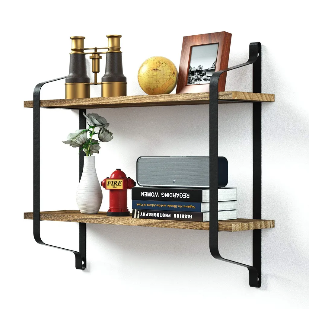 2 Tier Wall Shelf with two shelves for Plants - Living Room, Bedroom, Kitchen, Entryway