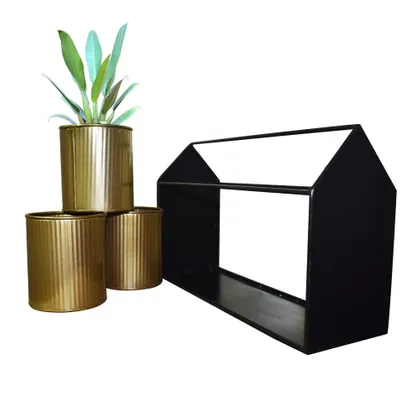 Buy 4.5 x 14.1 x 8.6 Inch - Metal Hut Shape Planters with Stand Online | Urvann.com