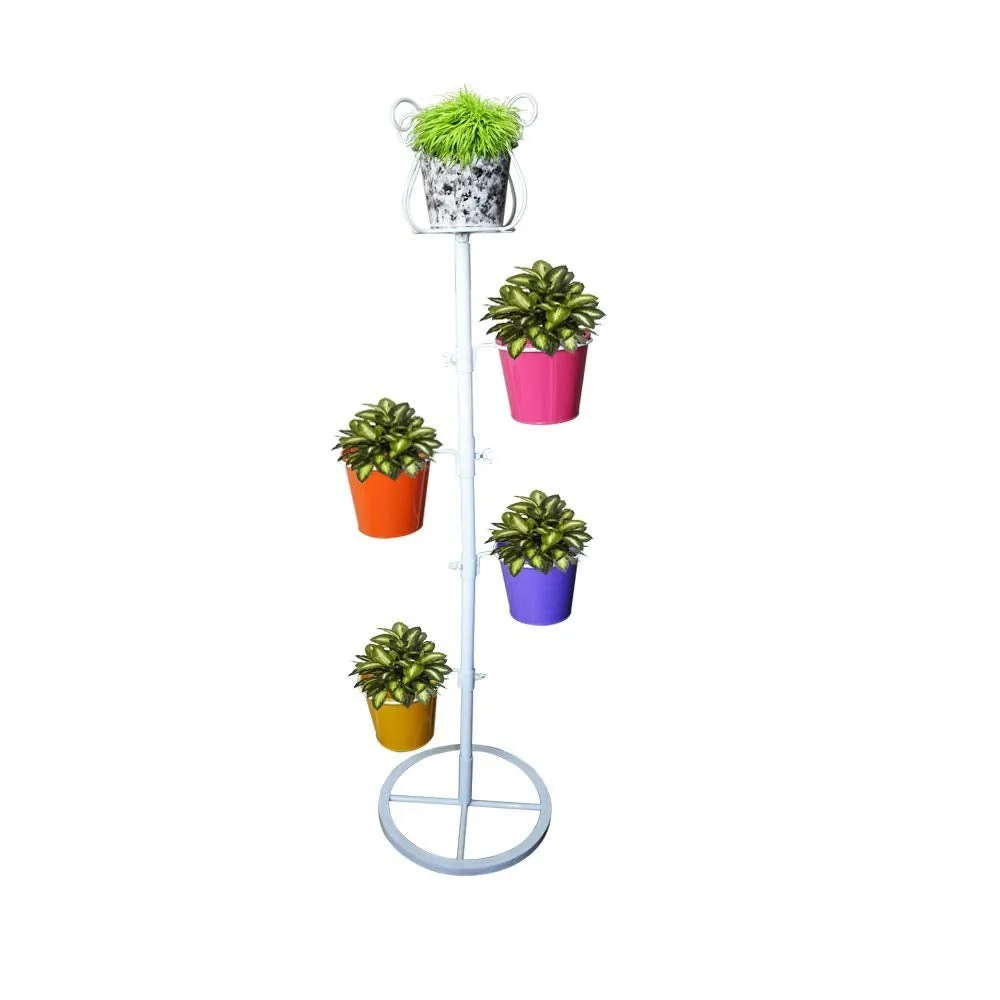 Metal Corner Multiple Pot Stand for Outdoor and Indoor (IN KD Design) - 5 pots