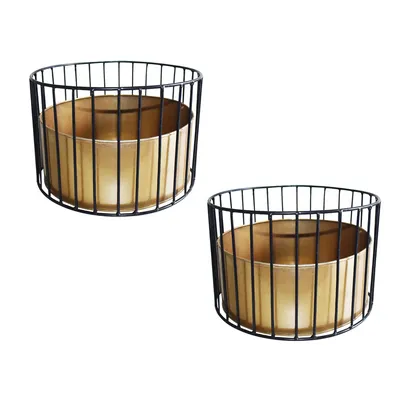 Buy 11 x 11.2 x 4.8 Inch Metal wire based Planter stand with pot - Set of 2 Online | Urvann.com