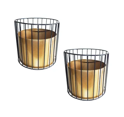 Buy 9.1 x 9.2 x 6.8 Inch Metal wire based Planter stand with pot - Set of 2 Online | Urvann.com