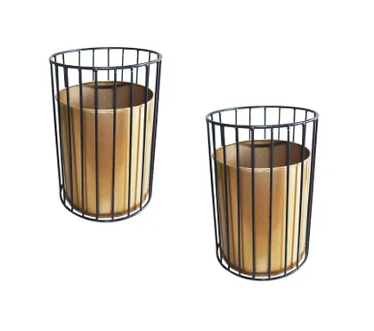 Buy 7.4 x 7.5 x 9 Inch Metal wire based Planter stand with pot - Set of 2 Online | Urvann.com