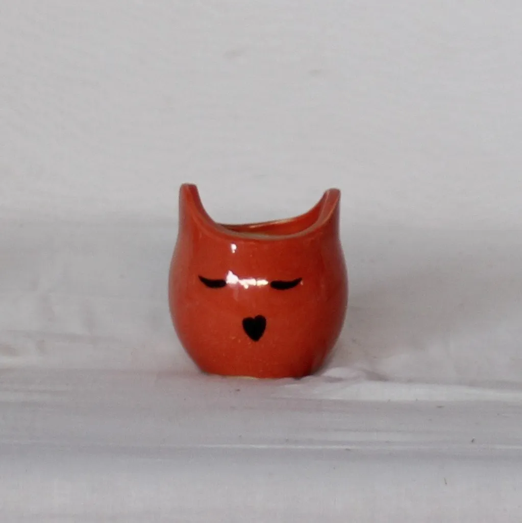 3X4 Inch Red kitten Design Ceramic Planter
