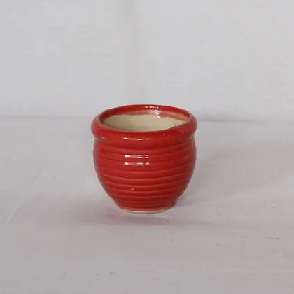 Buy 3X3 Inch Maroon Cute Matka Ceramic Planter Online | Urvann.com