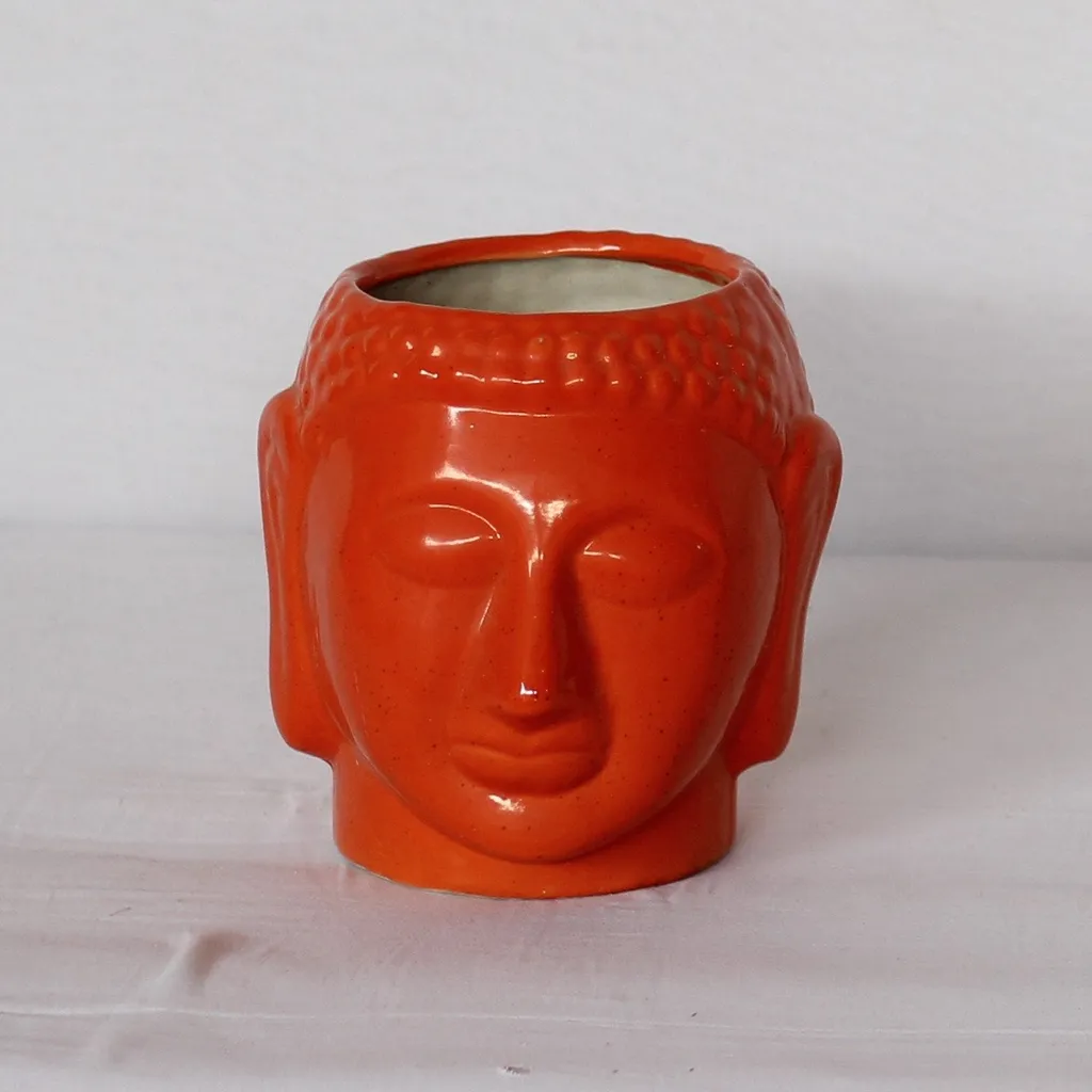 4X6 Inch Red Buddha Ceramic Planter