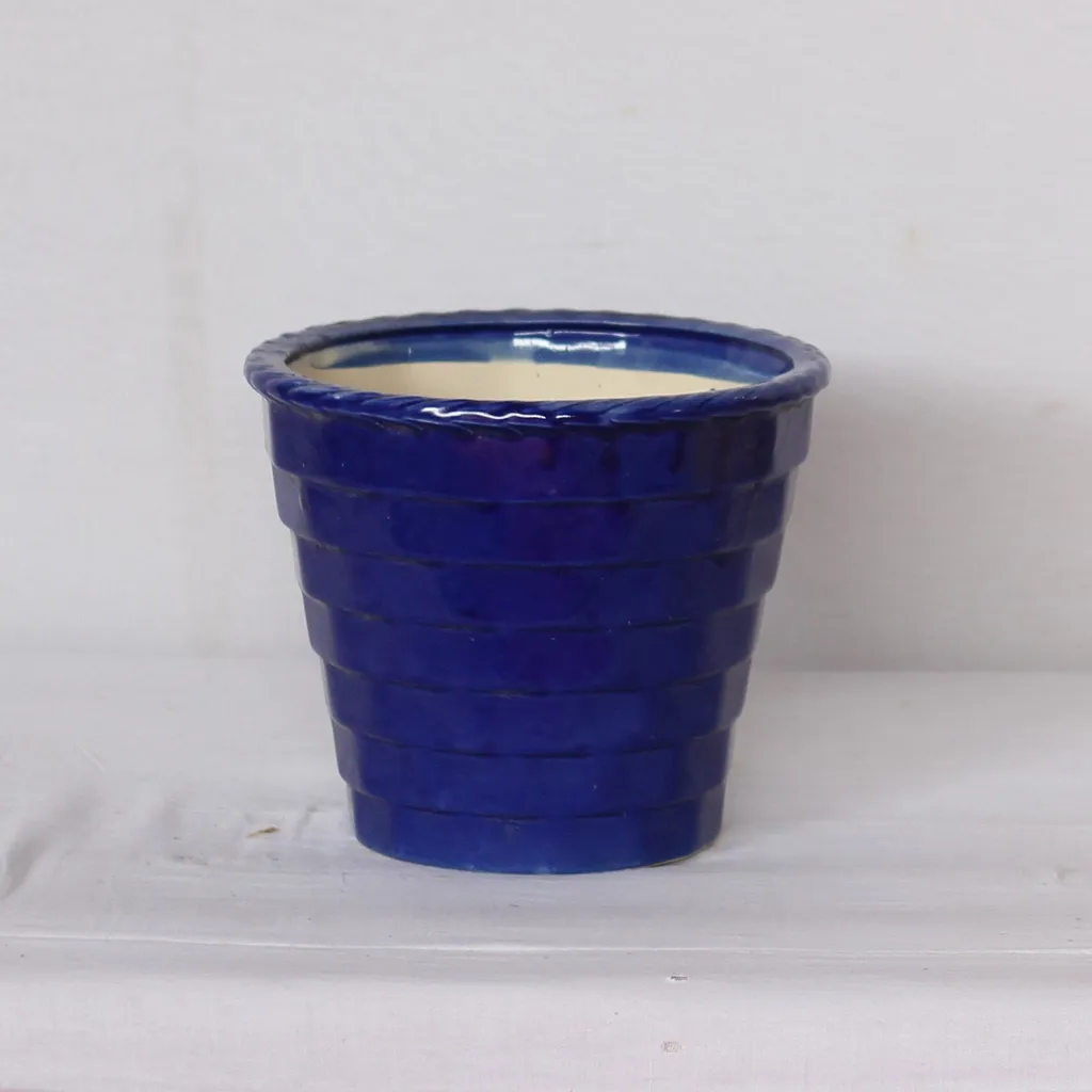7X8 Inch Blue Balti Ceramic Planter