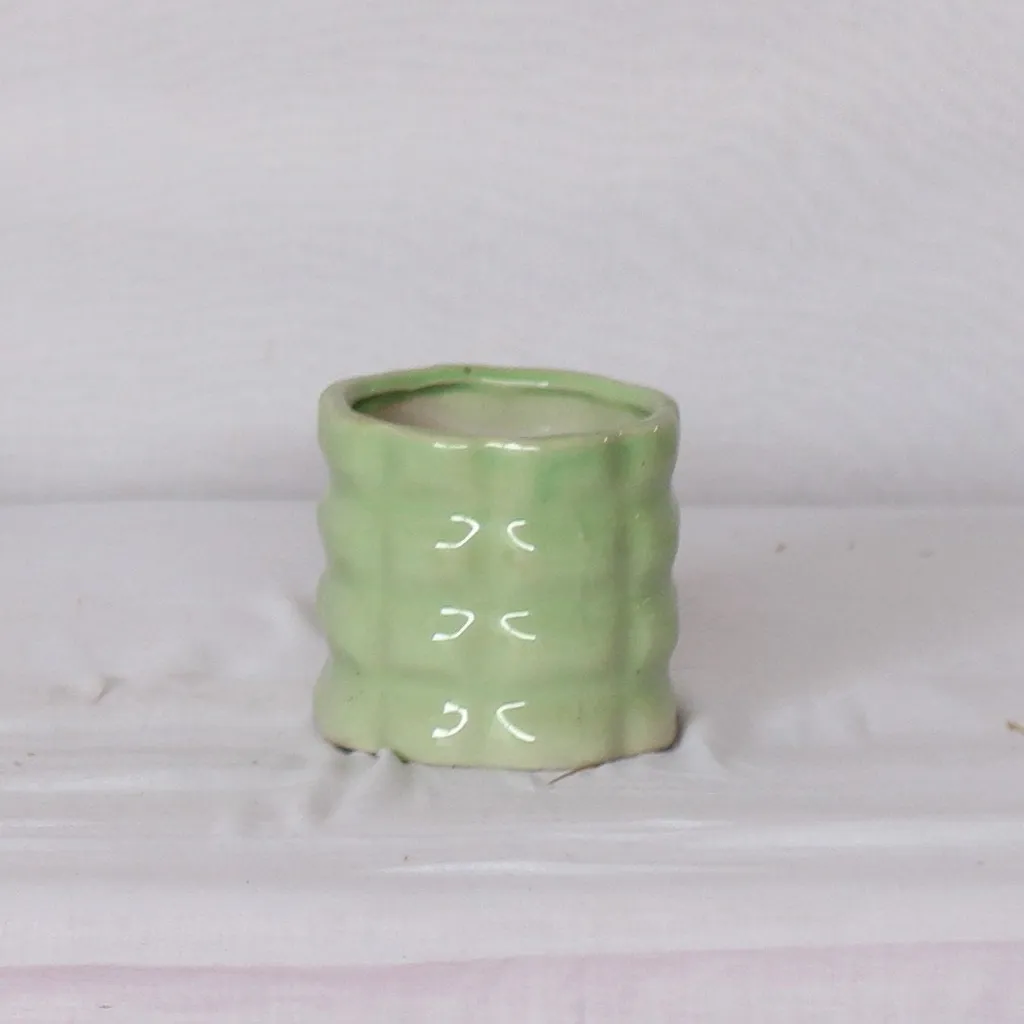 3X4 Inch White Candle Shaped Ceramic Planter