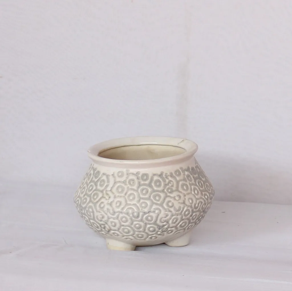 5X5 Inch White-grey Handi Ceramic Planter