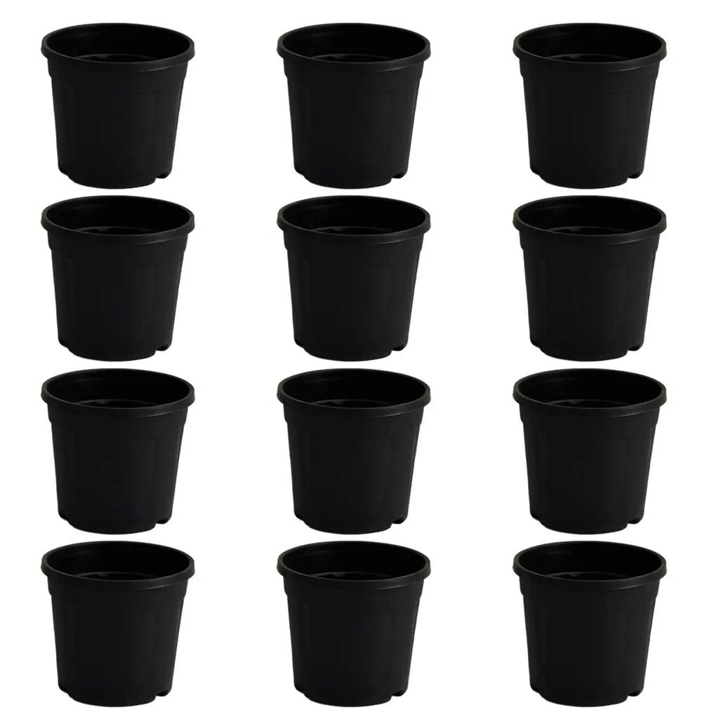 Set of 12- 6 Inch Nursery Pot - Black