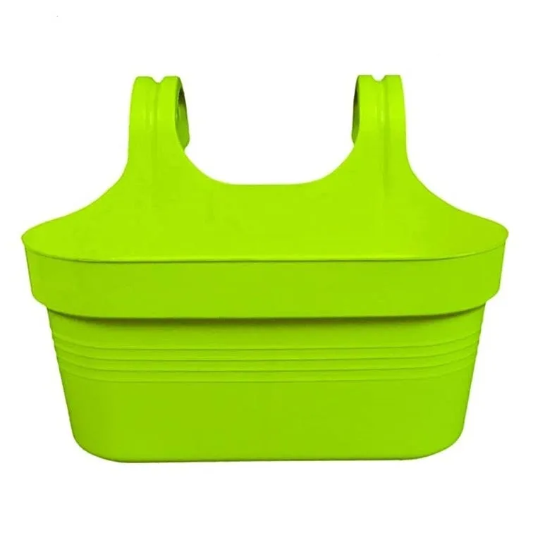 12x6x6 Inch Double Hook Plastic Planter - Green