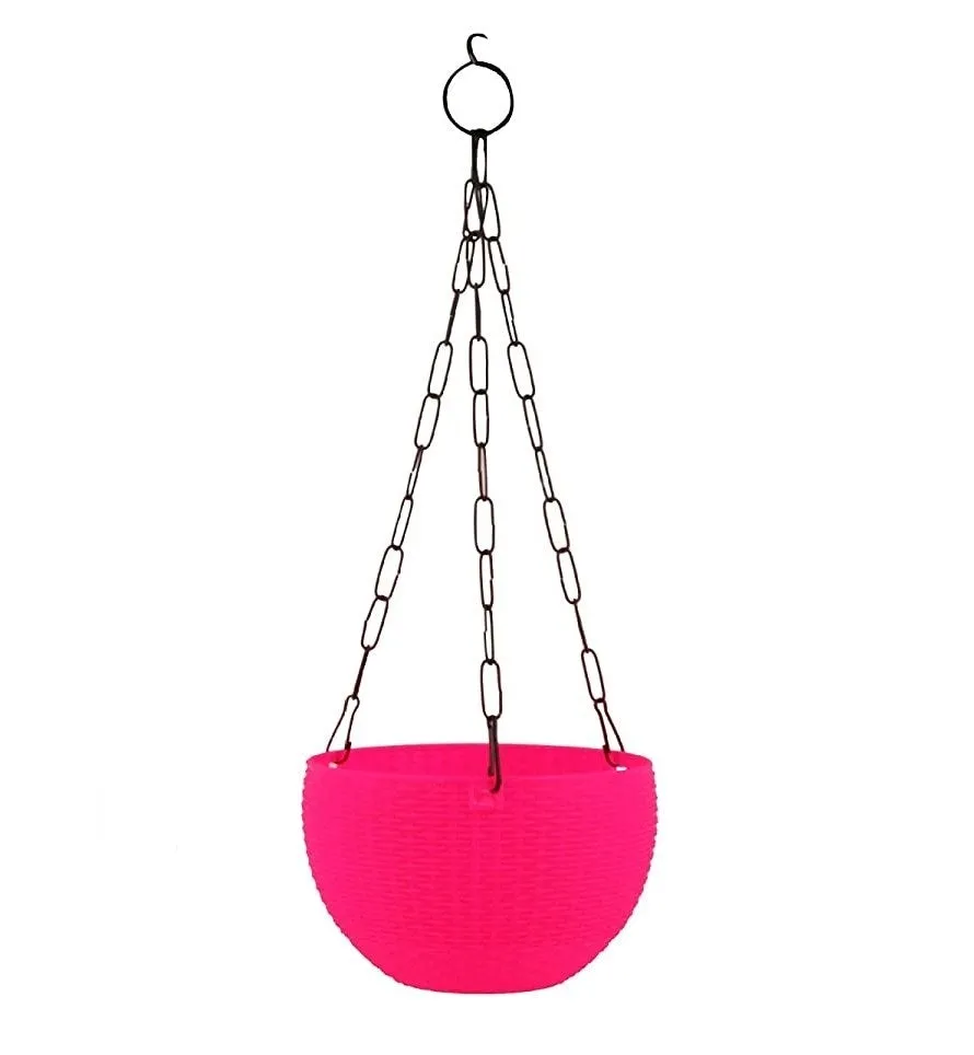 12 Inch Hanging Plastic Euro Basket - Pink