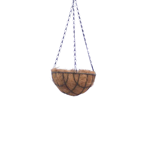 8X8 Inch Small Hanging Coir Basket - Heavy Chain