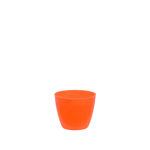 4.5X5 Inch Plain Round Plastic Pot - Orange