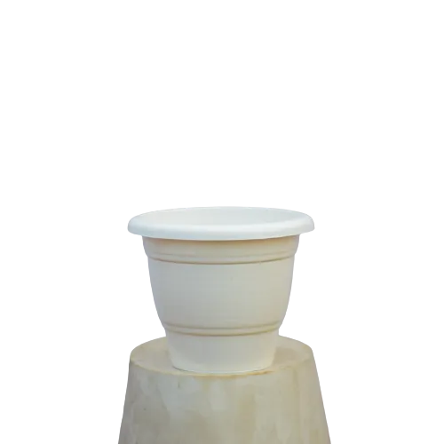 12X12 Inch Plastic Pot - White
