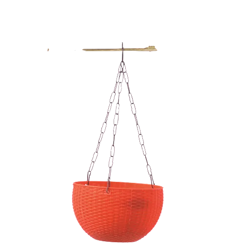 6X9 Inch Hanging Basket - Dark Red