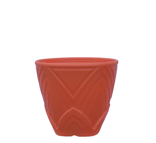 11X12 Inch Rose Plastic Pot - Unbreakable - Orange