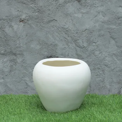 Buy Appycone Fiberglass Planter-White-10 Inches Online | Urvann.com