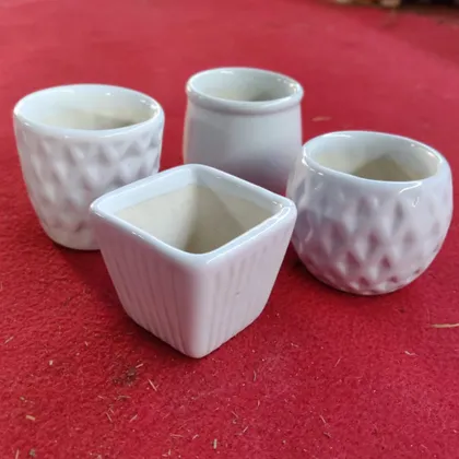 Buy Set of 4 - Mini Ceramic Pots (2 Inch, 2.5 Inch) Online | Urvann.com