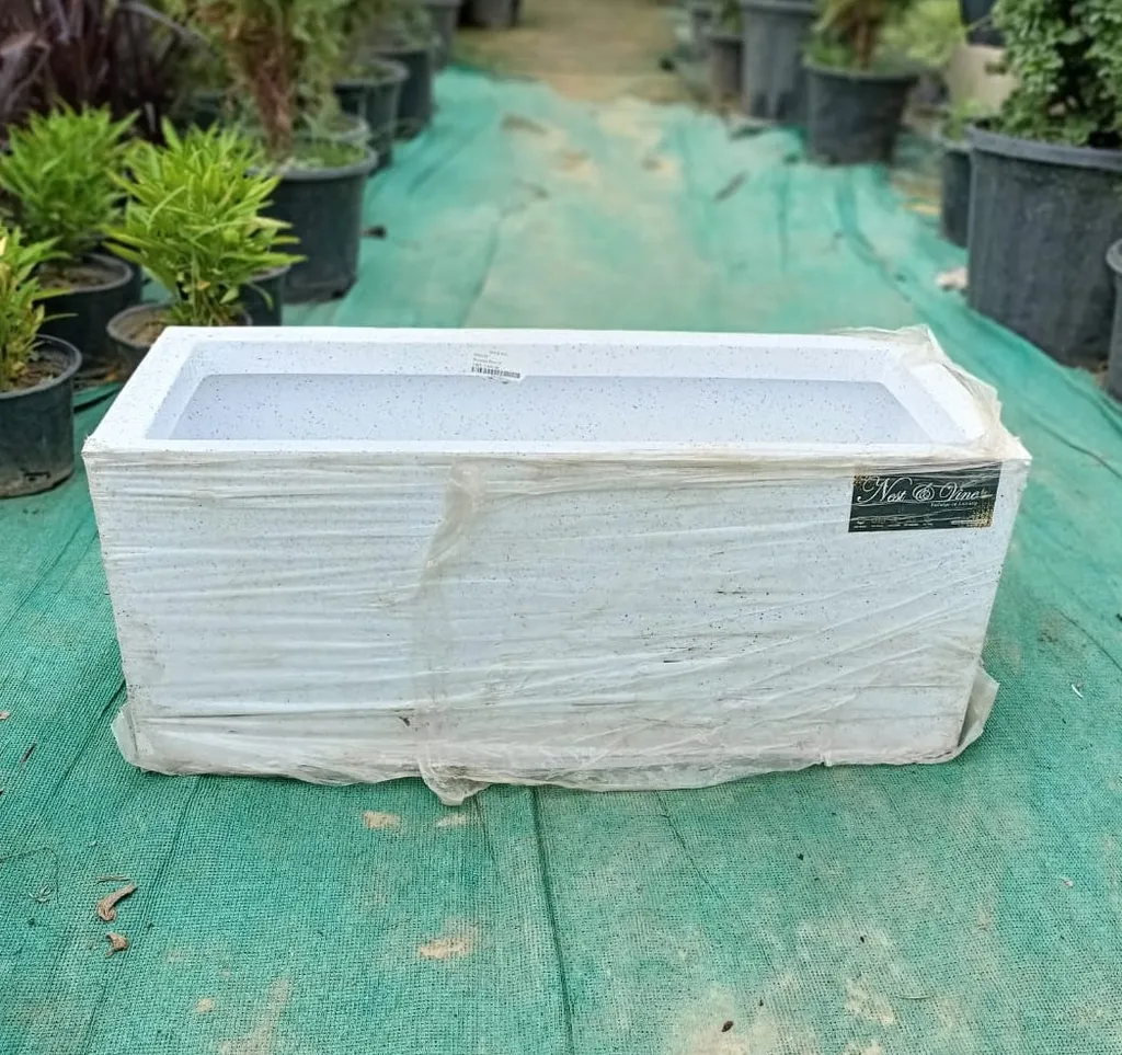 24x10 Inch ORTHO - White Polymer Planter