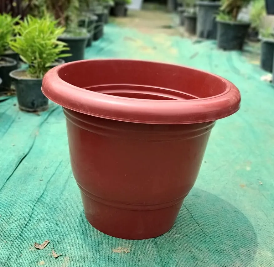 14 Inch Pot - Brown Plastic Planter