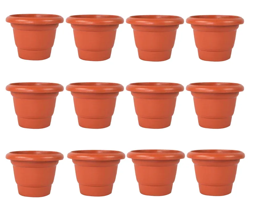 Set of 12 - 18 inch Heavy Red Plastic Pot