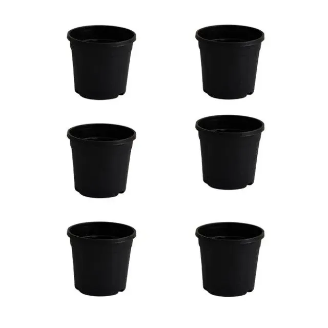 Set of 6 - 4 inch Black Nursery Pot