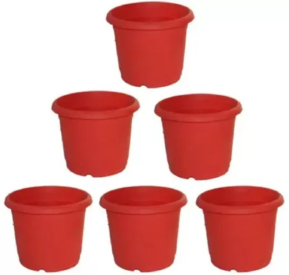 Buy Set of 6 - 6 inch Red Nursery Pot Online | Urvann.com