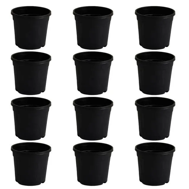 Set of 12 - 4 inch Black Nursery Pot
