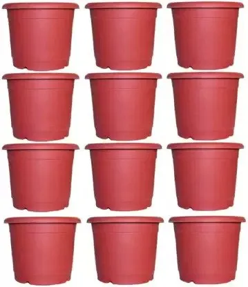 Set of 12 - 4 inch Red Nursery Pot