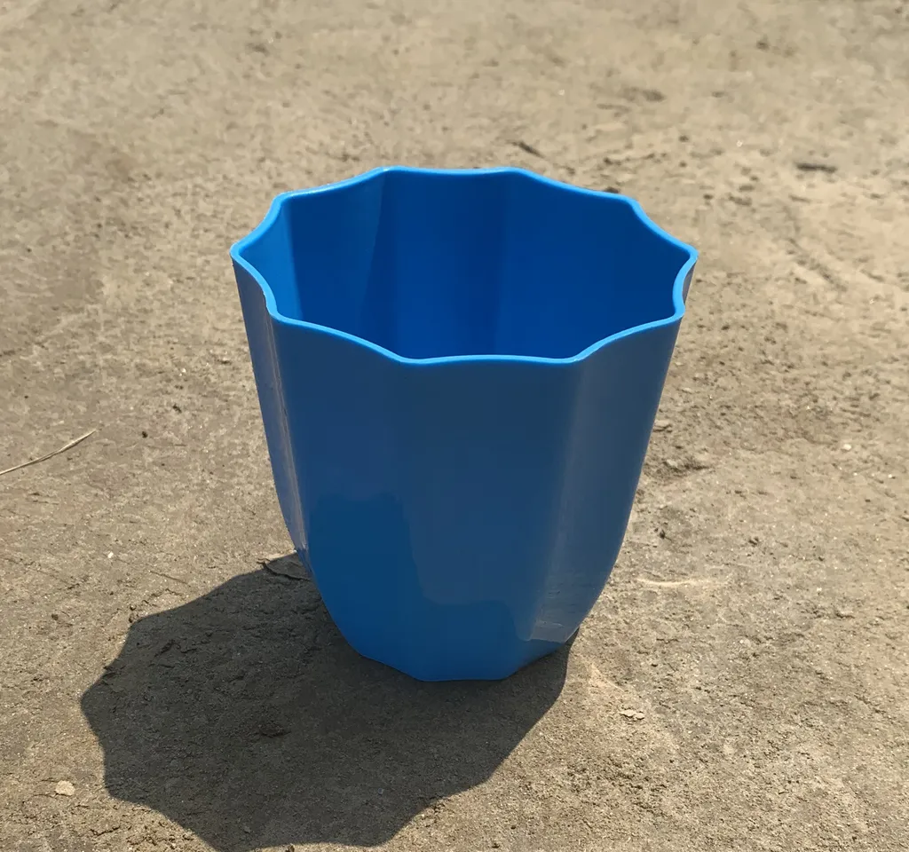 Set of 6 - 4 inch Designer Plastic Pot (Blue)