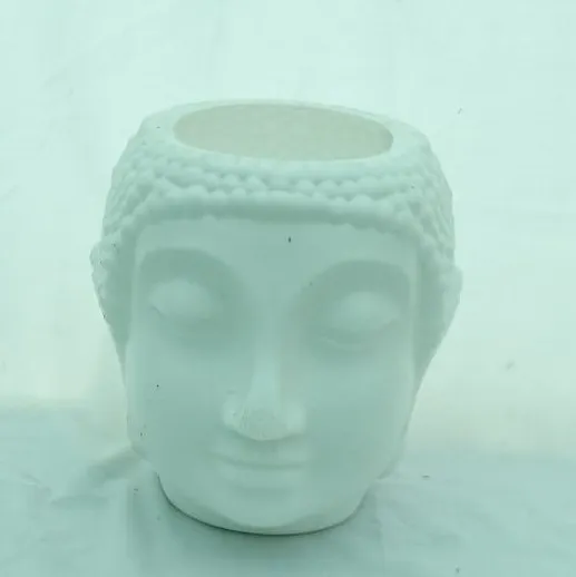 6 Inch White Elegant Buddha Plastic Planter