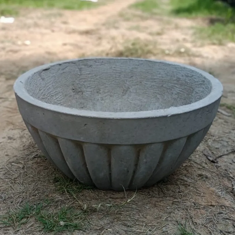12 Inch Grey Elegant Bowl Cement Planter