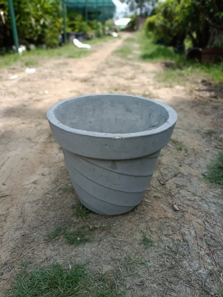 10 Inch Grey Elegant Cement Planter