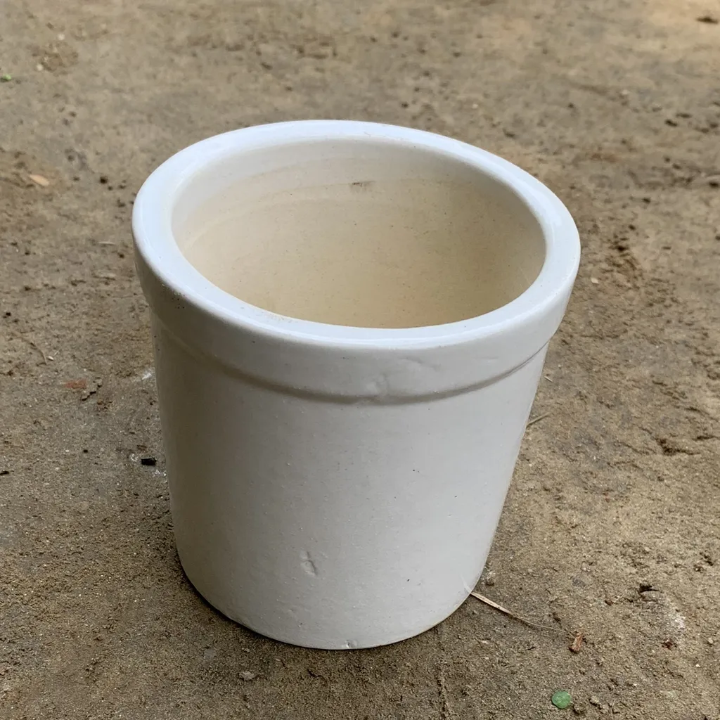 4 Inch White Classy Ceramic Pot