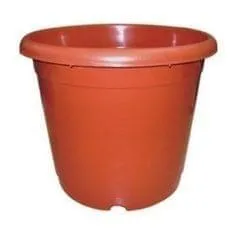 7 Inch Red Plastic Pot