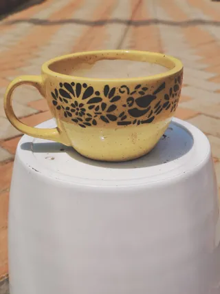 6 Inch Floral Cup Designer Ceramic Pot (any colour)