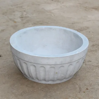 10 Inch White Designer Cement Bowl