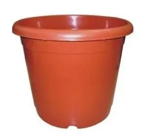 10 Inch Round Red Plastic Pot
