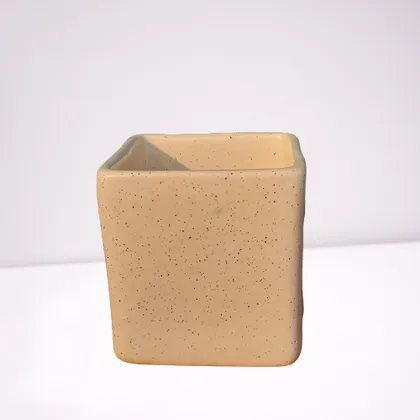3 Inch Creme Tiny Polka Dotted Elegant Ceramic Pot